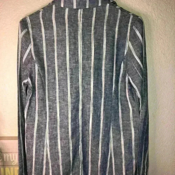 Drew linen blend denim blue and white jacket sz XS NWT - Picture 4 of 9